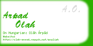 arpad olah business card