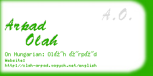 arpad olah business card